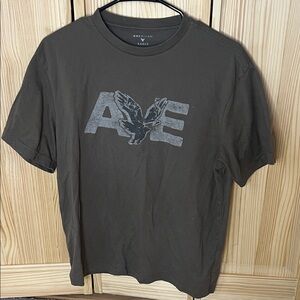 American Eagle Outfitters Men's Dark Brown Graphic Tee